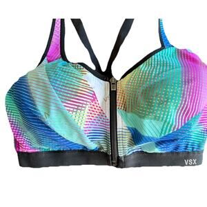 Victorias Secret VSX Womens Sports Bra 34D Knockout Double Bra Racerback Zipper